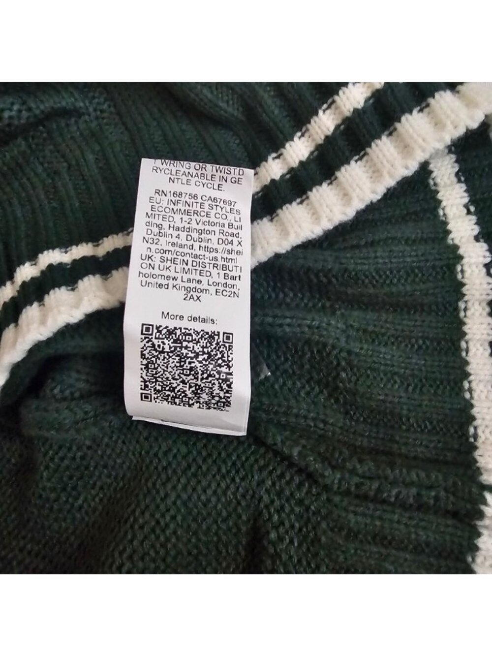 Manfinity Unisex Adult Dark Green Cable Knit V-Neck Sweater Vest Size‎ Large - Picture 7 of 16